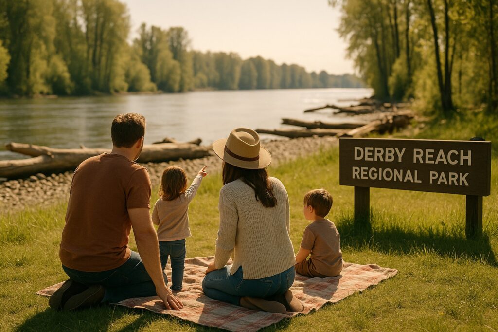 family day at derby reach local park scenery | GPS: 49.190787, -122.455093
