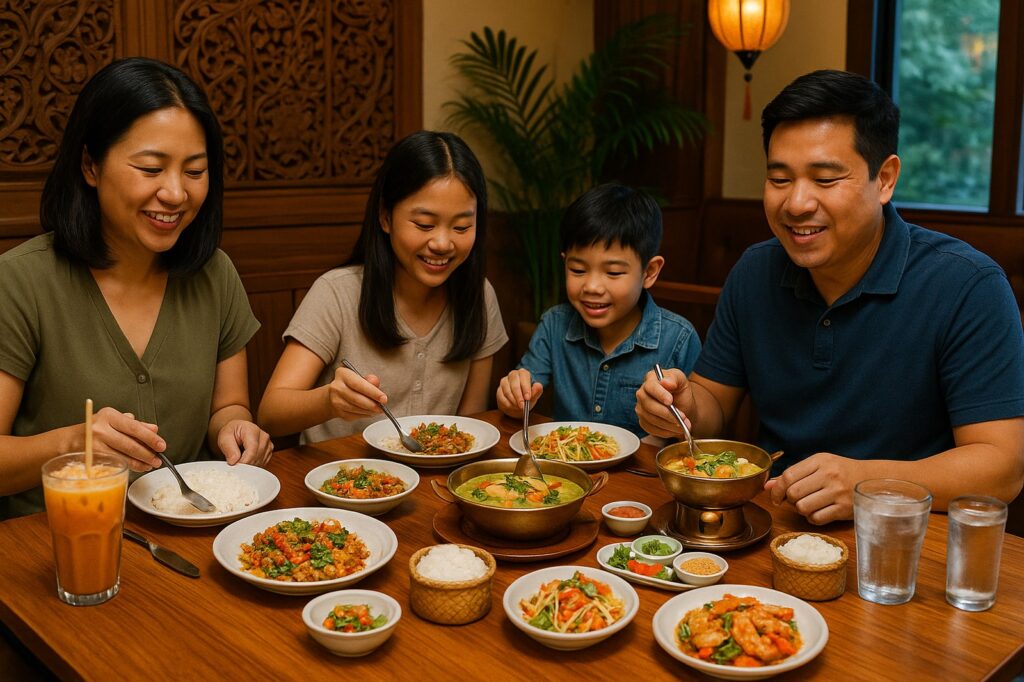 family dinner with food langley having fun together | GPS: 49.148523, -122.519634