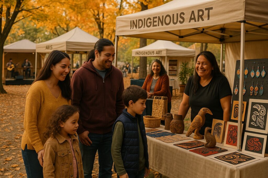 local indigenous art festival family interaction 2023 | GPS: 49.201233, -122.439141