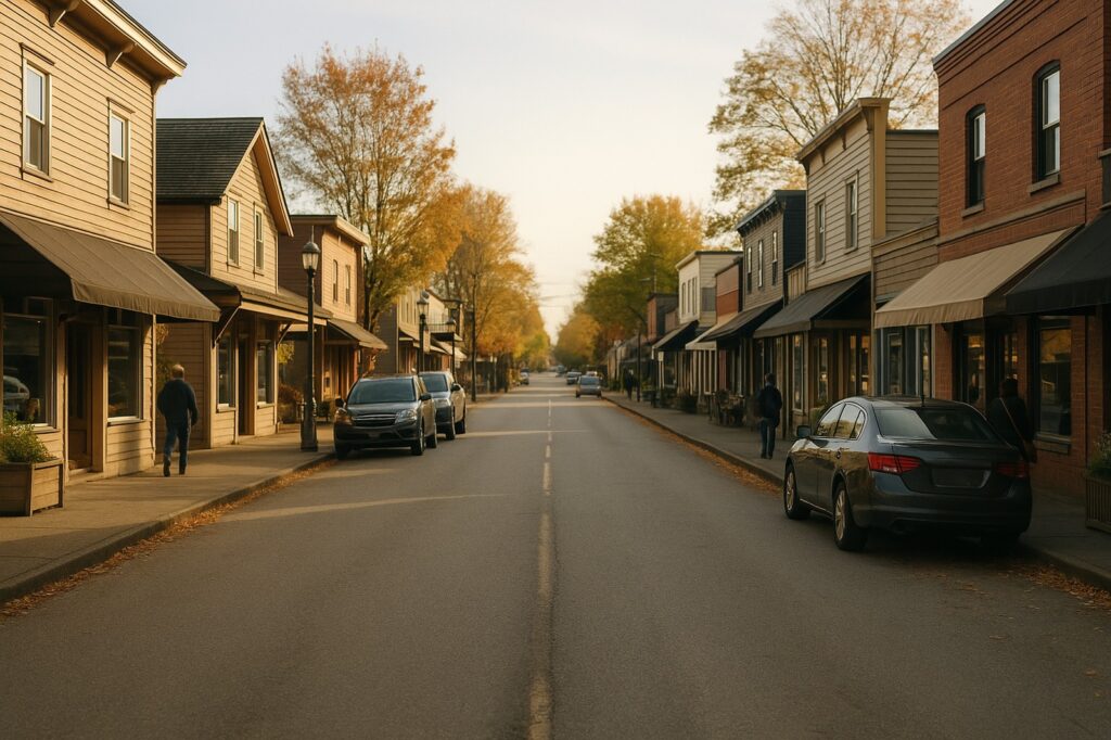 quiet main street in autumn directory.jpg | GPS: 49.178775, -122.473437