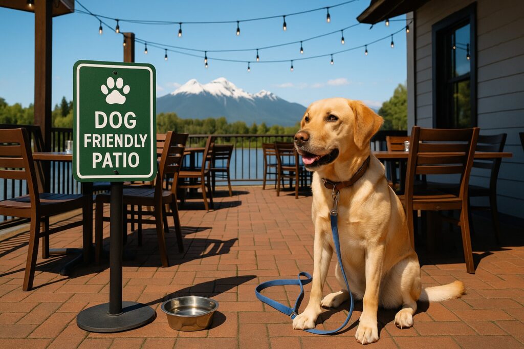 dog friendly patio in langleys scenic view | GPS: 49.174172, -122.483110