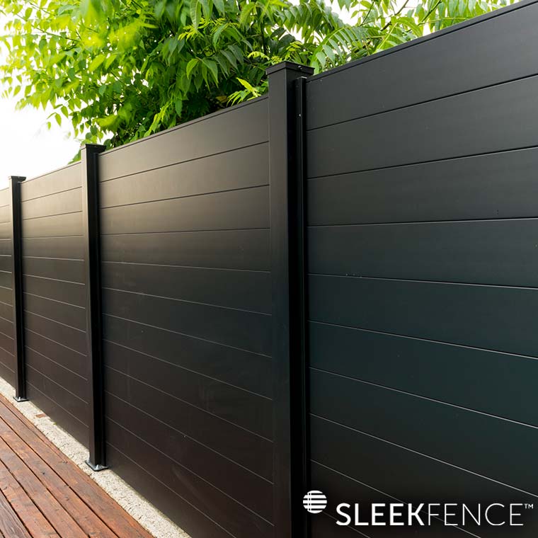 sleek fence aluminum black privacy fence panel optimized SLEEKFENCE