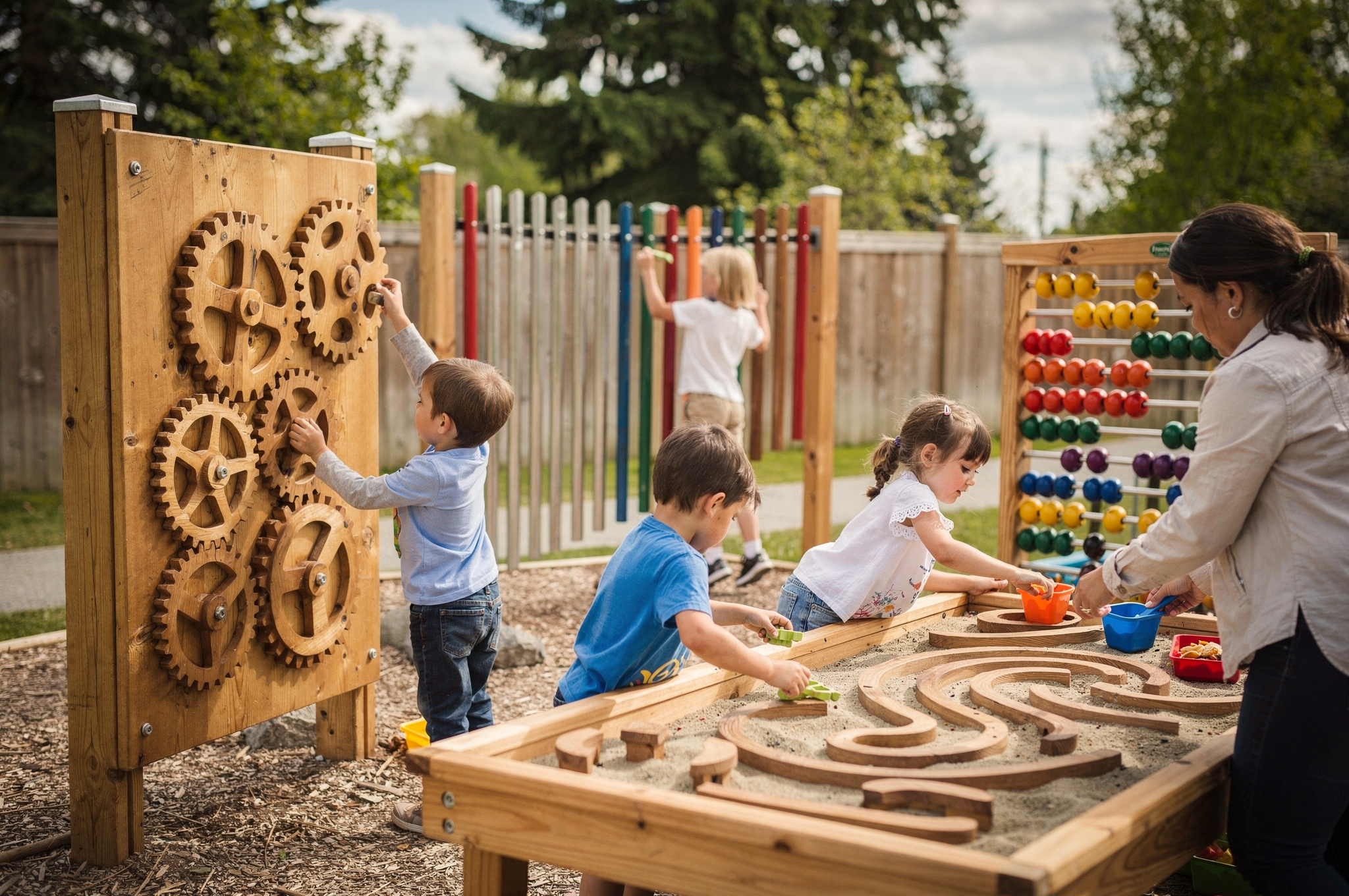 children playing in local playground activities
