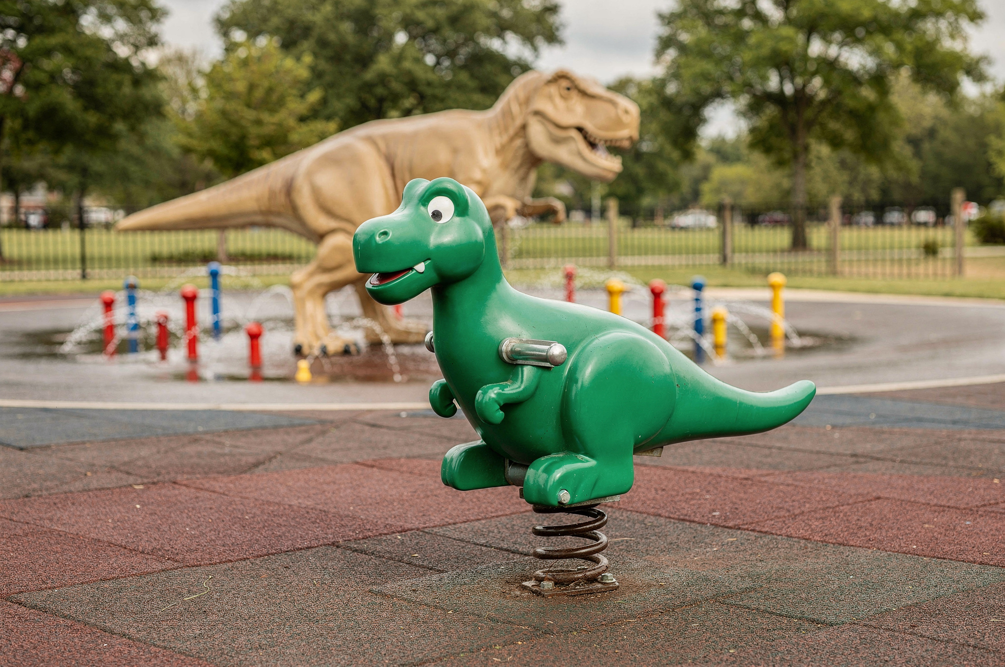 green dinosaur spring rider in city park directory v2 Parks In Langley for family outings green dinosaur spring rider in city park directory | GPS: 49.194951, -122.448735