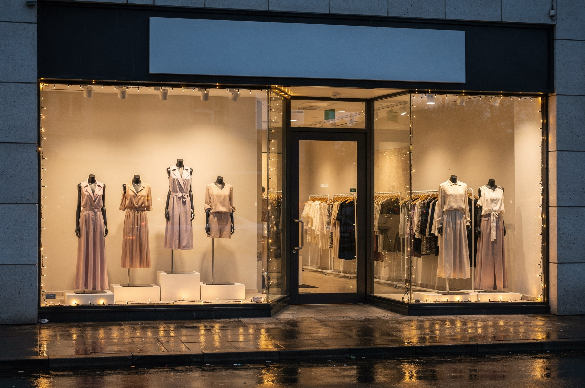 langley boutique storefront at dusk with clothing displayed v2 Langley, BC Gift Shops: Where to Find Thoughtful Presents langley boutique storefront at dusk with clothing displayed | GPS: 49.129400, -122.548836