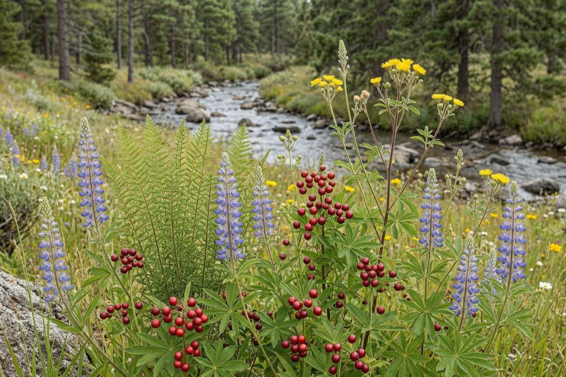 wildflower and berry plants langley nature scene | GPS: 49.103017, -122.589126